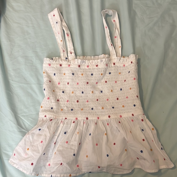 NWT Loft White Polka Dot Top - Picture 3 of 11
